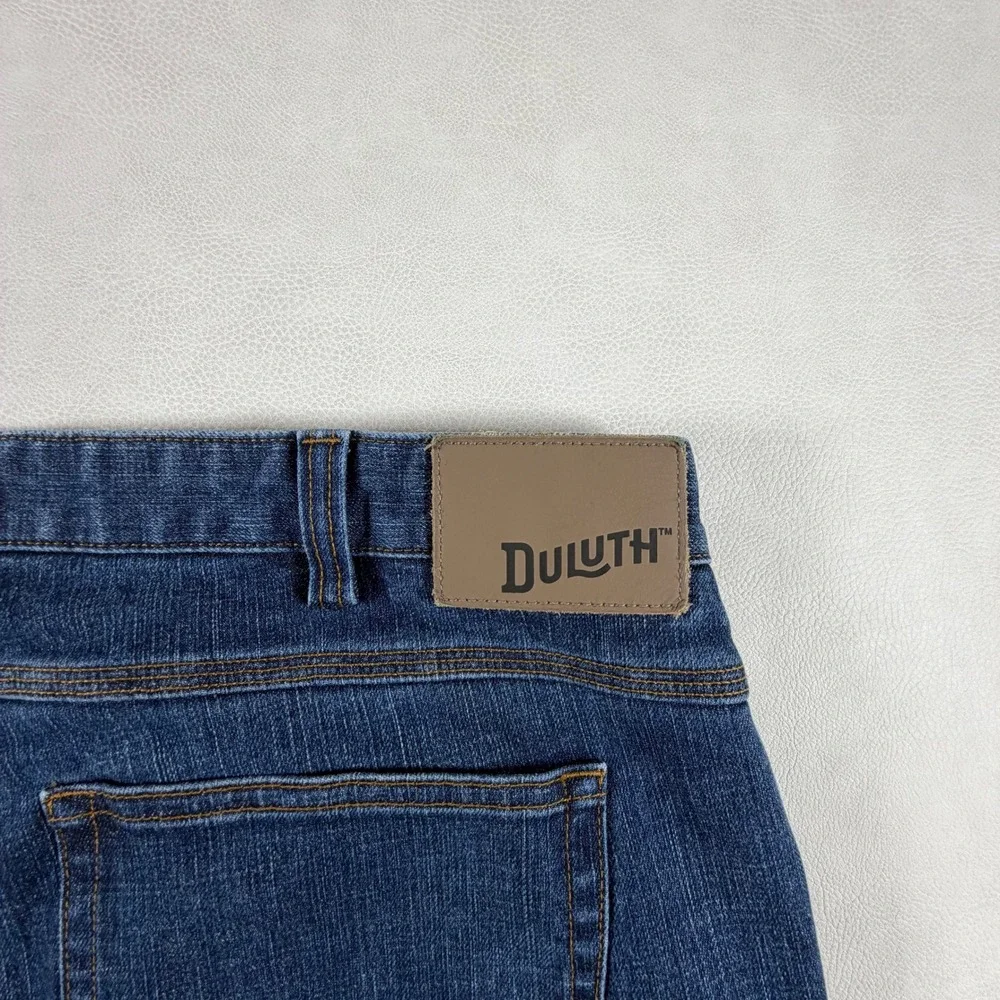 Duluth Trading Flex Ballroom Jeans Mens 42x32 Blue Relaxed Fit Stretch Denim